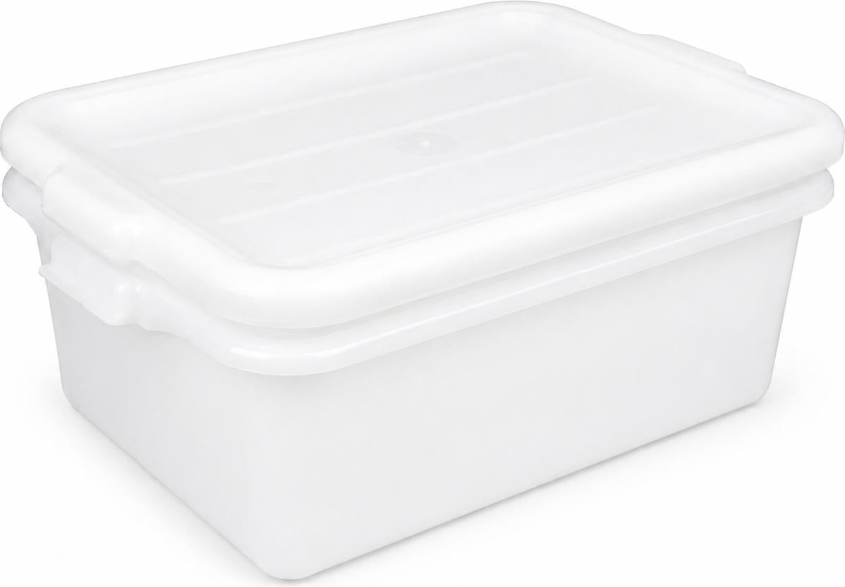 Vollrath - Traex Color-Mate 20" x 15" x 7" White Food Storage Drain Box Set with Recessed Lid - 1505-C05