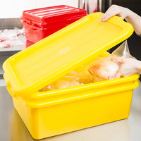 Vollrath - Traex Color-Mate 20" x 15" x 7" Yellow Food Storage Drain Box Set with Recessed Lid - 1505-C08