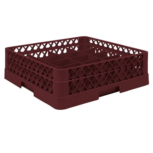 Vollrath - Traex Full-Size Burgundy 20-Compartment Cup Rack with Open Rack Extender - TR5A-21