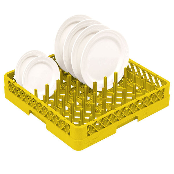 Vollrath - Traex® Full-Size Plate Rack, Plate and Tray, Peg Height 2.875 in Yellow - TR3-08