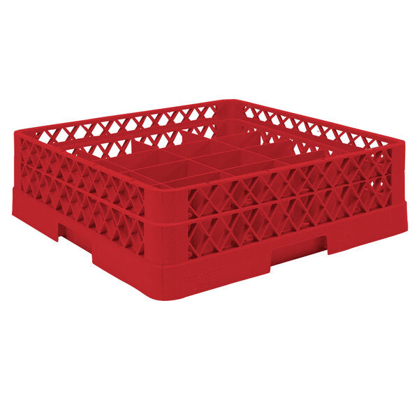 Vollrath - Traex Full-Size Red 20-Compartment Cup Rack with Open Rack Extender - TR5A-02