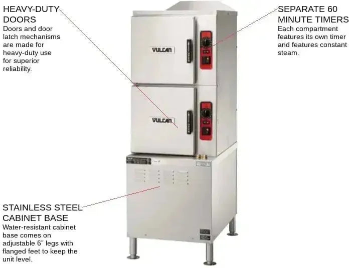 Vulcan - 10PAN Direct Steam Convection Steamers (potable/clean Steam) on Cabinet Base - C24DA10