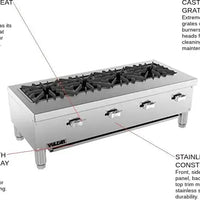 Vulcan - 2 Burners Countertop Gas Hotplate / Range with Adjustable Controls - VCRR24