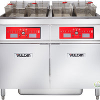 Vulcan - 2-Tank 100 lb Total Capacity Electric Floor Fryer, Computer Controls, KleenScreen Filtration - 2ER50CF