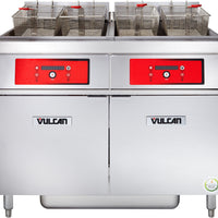 Vulcan - 2-Tank 100 lb Total Capacity Electric Floor Fryer, Digital Controls, KleenScreen Filtration - 2ER50DF