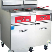 Vulcan - 2-Tank 130-140 lb Total Capacity Nat. Gas Floor Fryer, Computer Controls, KleenScreen - 2VK65CF