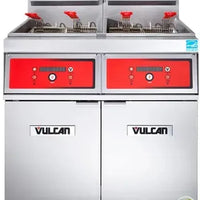 Vulcan - 2-Tank 130-140 lb Total Capacity Nat. Gas Floor Fryer, Computer Controls, KleenScreen - 2VK65CF