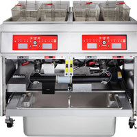 Vulcan - 2-Tank 170-180 lb Total Capacity Electric Floor Fryer, Computer Controls, KleenScreen for 85 - 2ER85CF-2