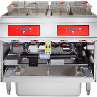 Vulcan - 2-Tank 170-180 lb Total Capacity Electric Floor Fryer, Digital Controls, KleenScreen - 2ER85DF