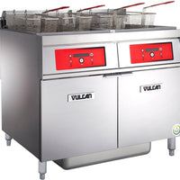 Vulcan - 2-Tank 170-180 lb Total Capacity Electric Floor Fryer, Digital Controls, KleenScreen - 2ER85DF
