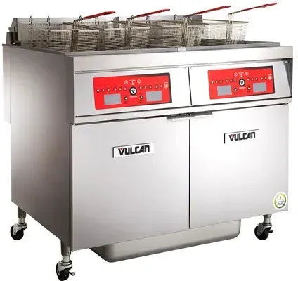 Vulcan - 2-Tank 170-180 lb Total Capacity Electric Floor Fryer, Digital Controls, KleenScreen for 85 - 2ER85DF-2