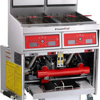 Vulcan - 2-Tank 90-100 lb Total Capacity Gas Floor Fryer, Computer Controls, KleenScreen Filtration - 2VK45CF
