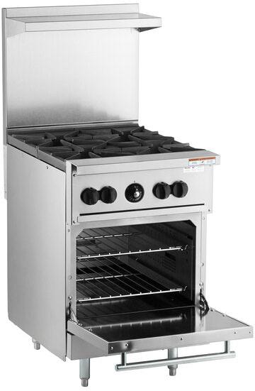 Vulcan - 24" Gas Restaurant Range with 4 Burners with Standard Oven - 24S-4B