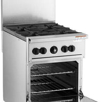 Vulcan - 24" Gas Restaurant Range with 4 Burners with Standard Oven - 24S-4B