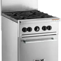 Vulcan - 24" Gas Restaurant Range with 4 Burners with Standard Oven - 24S-4B