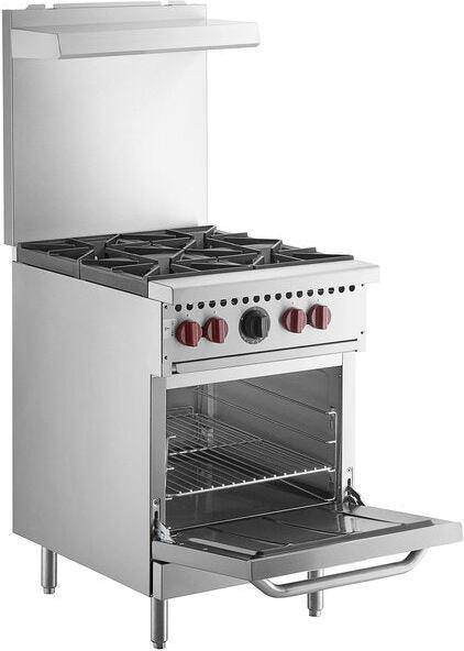 Vulcan - 24" Natural Gas Restaurant Range with 4 Burners with Space Saver Oven - SX24-4BN