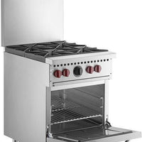 Vulcan - 24" Natural Gas Restaurant Range with 4 Burners with Space Saver Oven - SX24-4BN