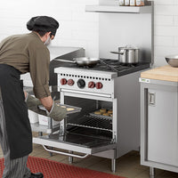 Vulcan - 24" Natural Gas Restaurant Range with 4 Burners with Space Saver Oven - SX24-4BN