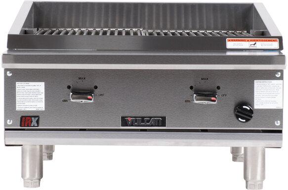 Vulcan - 25.38" Gas Countertop Standard Duty Infrared Charbroiler with Manual Control - VTEC25