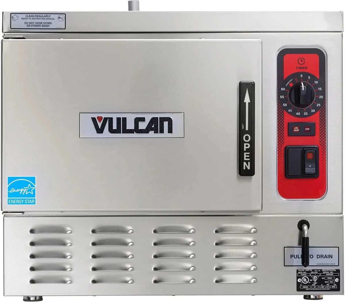 Vulcan - 3 Pan Electric Boilerless/connectionless Steamer (C24EO Series) - C24EO3