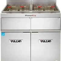 Vulcan - 3-Tank 195-210 lb Total Capacity Nat. Gas Floor Fryer, Digital Controls, KleenScreen Filtration - 3VK65DF