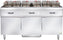 Vulcan - 3-Tank 255-270 lb Total Capacity Electric Floor Fryer, Analog Controls, KleenScreen - 3ER85AF