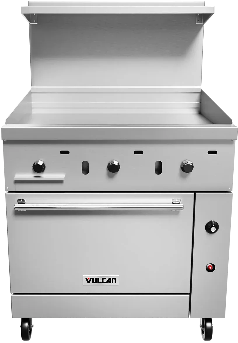 Vulcan - 36" Endurance Natural Gas Range with 36" Thermostatic Griddle, Standard Oven - 36S-36GTN
