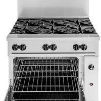 Vulcan - 36" Gas Restaurant Range with 6 Burners with Standard Oven - 36S-6B