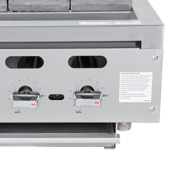 Vulcan - 36" Medium-Duty Radiant Charbroiler with 6 Burners, 102,000 BTU - VACB36