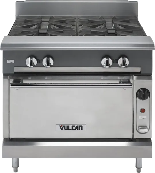 Vulcan - 36" V Series Heavy-Duty 4-Burners Range with Modular Base - V4B36