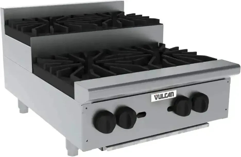 Vulcan - 4 Burners Step Up Countertop Gas Hotplate / Range with Manual Controls - VHP424U