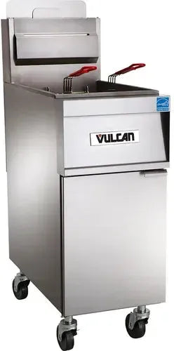 Vulcan - 4-Tank 180-200 lb Total Capacity Nat. Gas Floor Fryer, Computer Controls, KleenScreen - 4TR45CF
