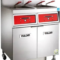 Vulcan - 4-Tank 180-200 lb Total Capacity Nat. Gas Floor Fryer, Computer Controls, KleenScreen - 4VK45CF