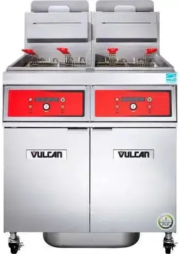 Vulcan - 4-Tank 180-200 lb Total Capacity Nat. Gas Floor Fryer, Computer Controls, KleenScreen - 4VK45CF