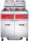 Vulcan - 4-Tank 180-200 lb Total Capacity Nat. Gas Floor Fryer, Computer Controls, KleenScreen - 4VK45CF