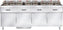 Vulcan - 4-Tank 200 lb Total Capacity Electric Floor Fryer, Analog Controls, KleenScreen Filtration - 4ER50AF