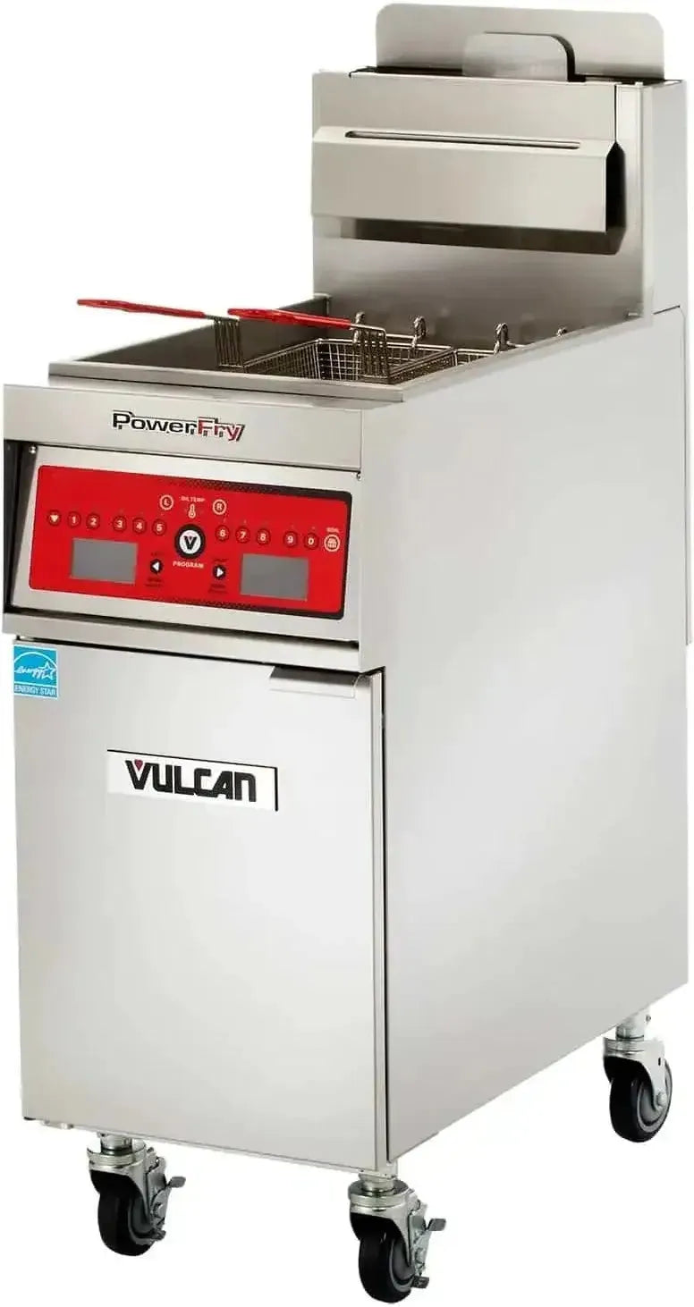 Vulcan - 45-50 lb Capacity Gas Floor Fryer, Computer Controls, No Filtration System - 1VK45C