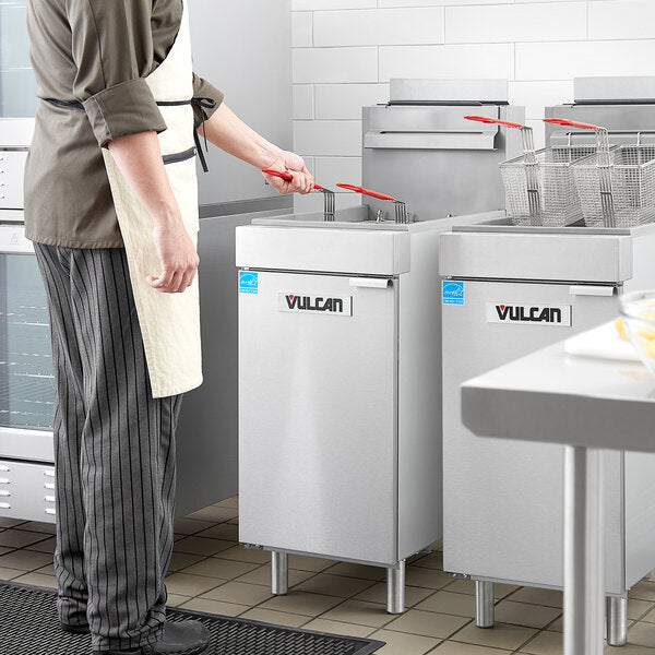 Vulcan - 45-50 lb Oil Capacity Natural Gas Floor Fryer 85,000 BTU - 1VEG50M