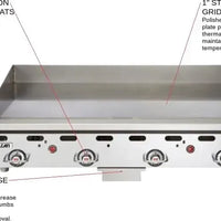 Vulcan - 48" Countertop Gas Griddle with Thermostatic Controls - MSA48