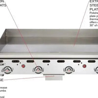 Vulcan - 48" x 30" Deep Heavy-Duty Gas Griddle with Thermostatic Controls - MSA48-30
