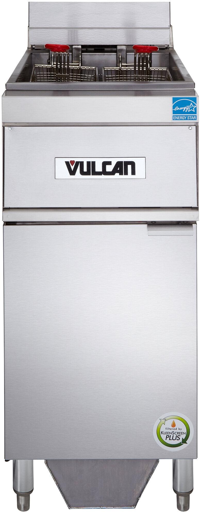 Vulcan - 50 lb Capacity Electric Floor Fryer, Analog Controls, KleenScreen Filtration - 1ER50AF