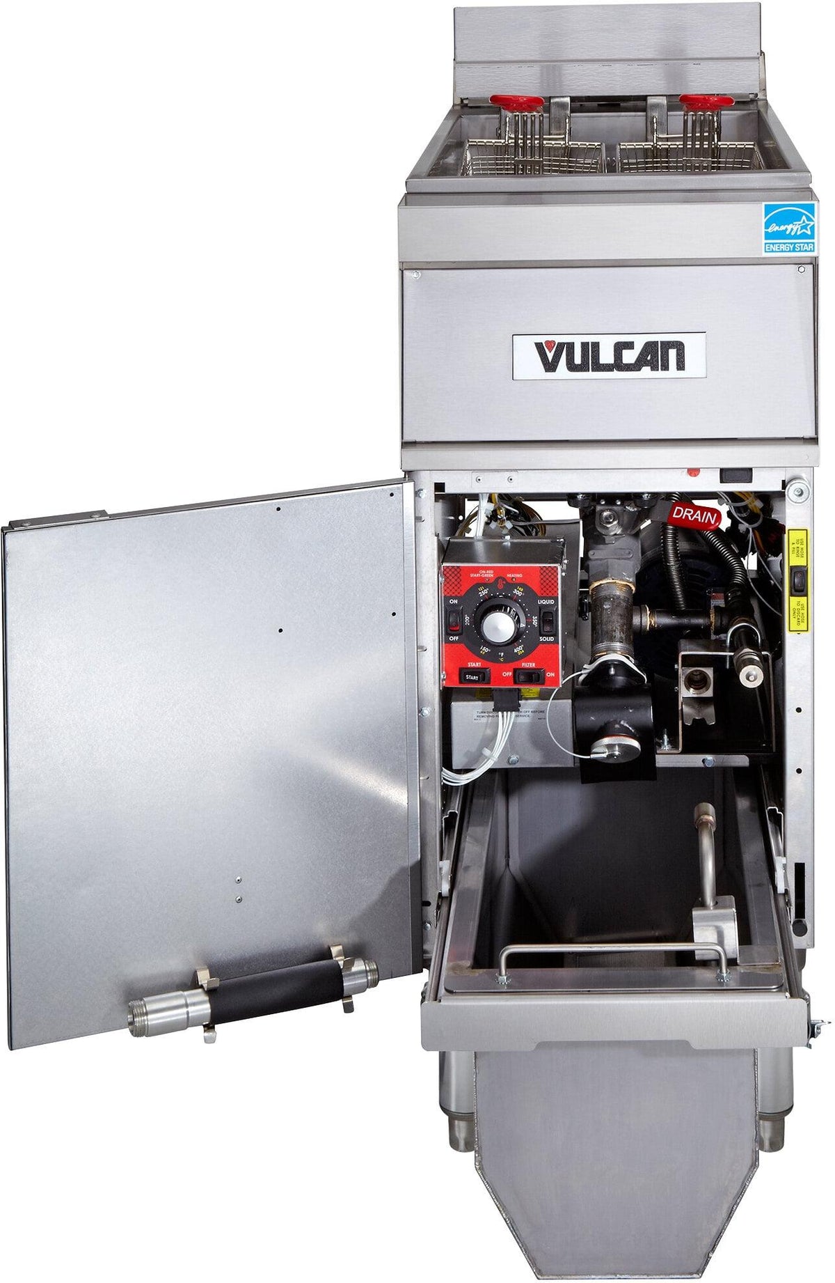 Vulcan - 50 lb Capacity Electric Floor Fryer, Analog Controls, KleenScreen Filtration - 1ER50AF