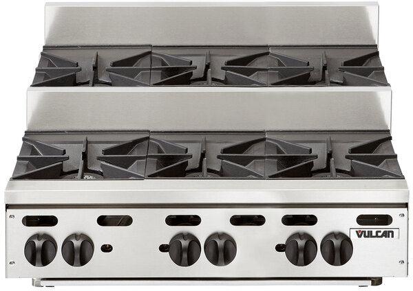 Vulcan - 6 Burners Step Up Countertop Gas Hotplate / Range with Manual Controls - VHP636U