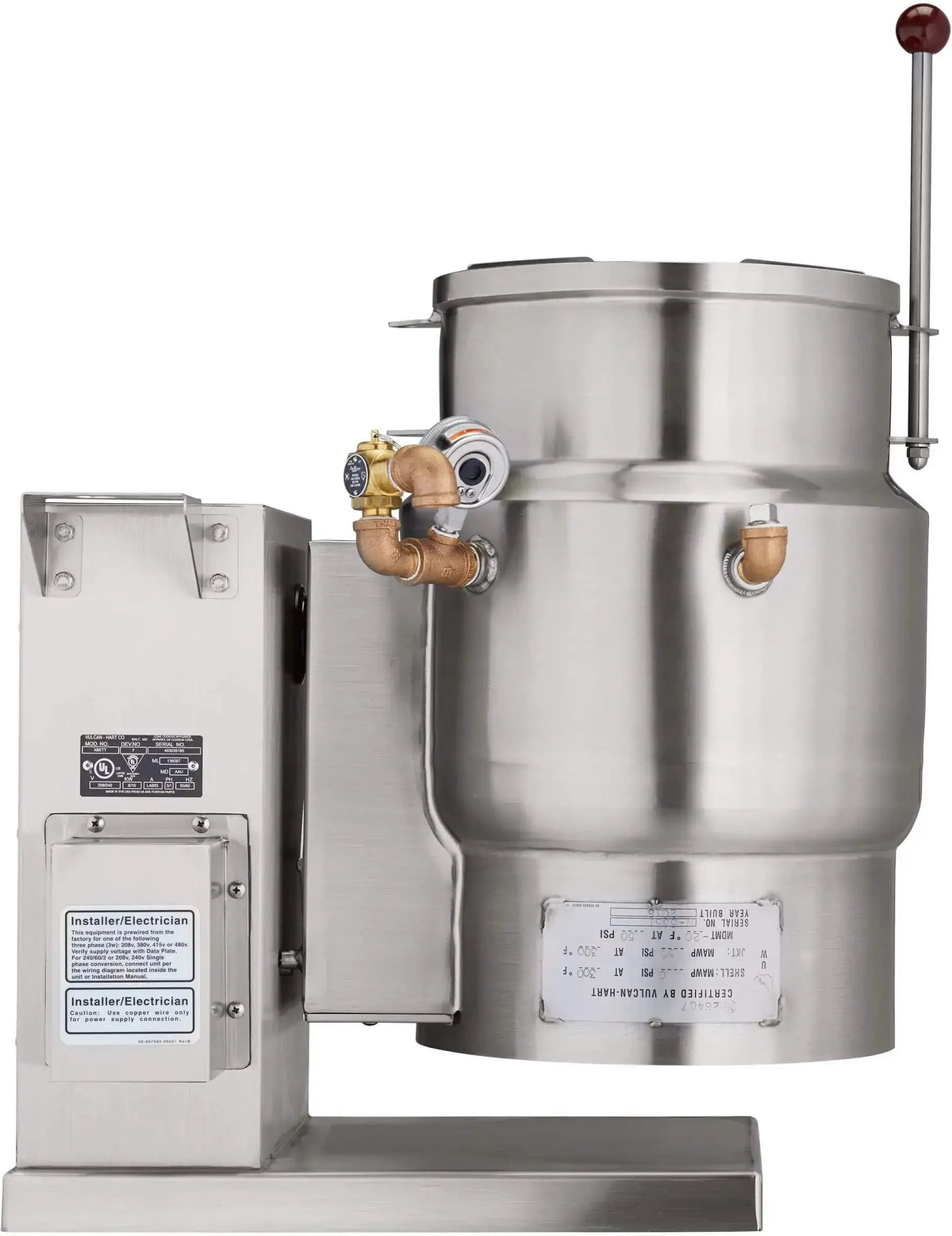 Vulcan - 6 Gallon Electric 2/3-JACKETED Manual Tilting Counter Kettle (K Series) - K6ETT