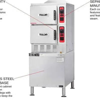 Vulcan - 6-Pan Electric Floor Convection Steamer, Low-Water Controls - C24ET6-LWE