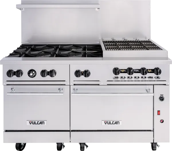 Vulcan - 60" Endurance Gas Range with 6 Burners, 24" Manual Griddle, Convection Oven - 60SC-6B24GB