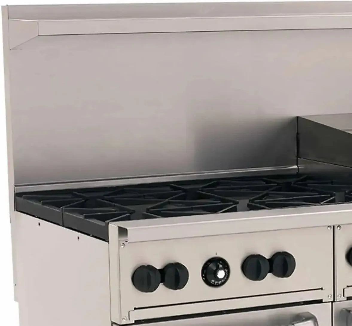 Vulcan - 60" Endurance LP Gas Range with 6 Burners, 24" Manual Griddle, 2 Standard Ovens - 60SS-6B24GP