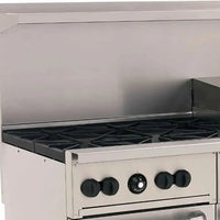 Vulcan - 60" Endurance LP Gas Range with 6 Burners, 24" Manual Griddle, 2 Standard Ovens - 60SS-6B24GP