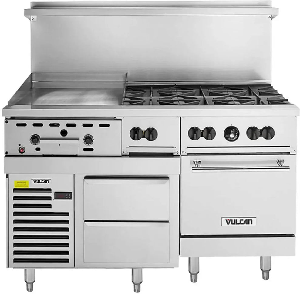 Vulcan - 60" Endurance LP Gas Range with 6 Burners, 24" Thermostatic Griddle - 60RS-24GT6BP