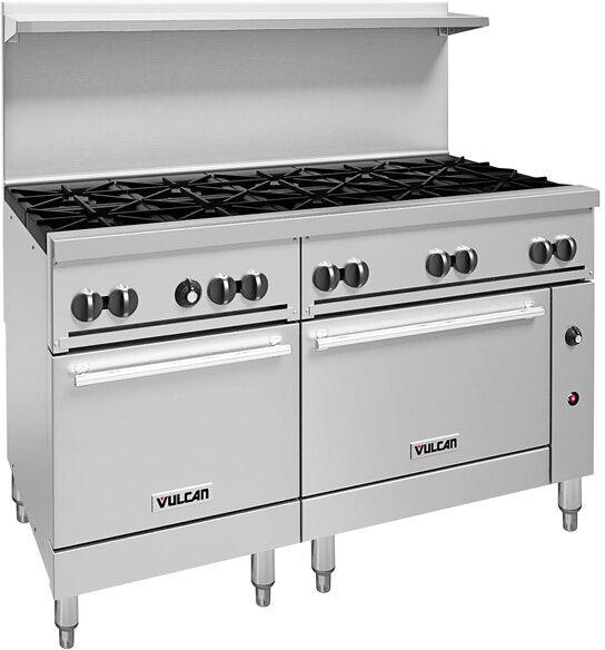 Vulcan - 60" Gas Restaurant Range with 10 Burners and 2 Standard Ovens - 60SS-10B